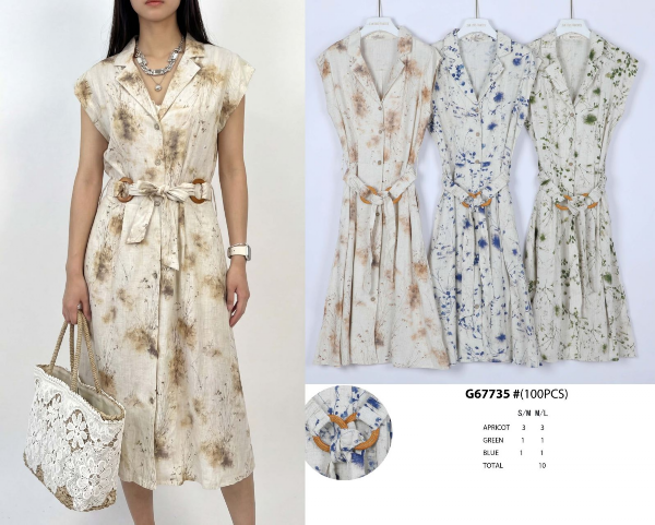 Sukienka damska (Francja produkt) Roz S/M-M/L, Mix Kolor .Paczka 10 szt